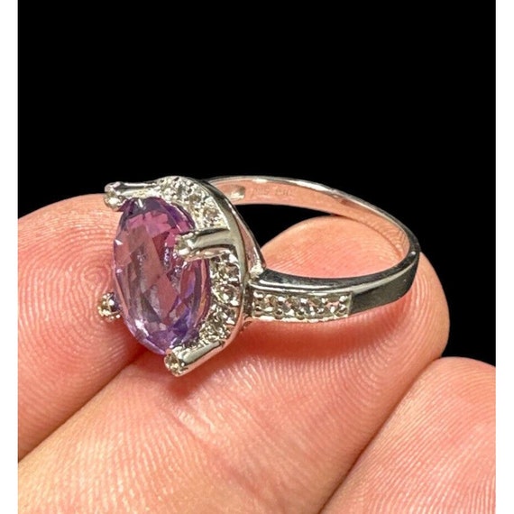 Signed PJC 925 Sterling Silver, Amethyst, and CZ … - image 2