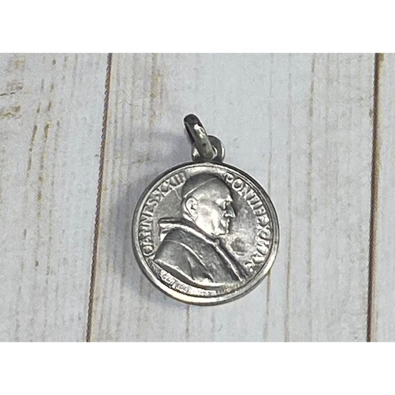 Antique Catholic Religious Medal 800 Silver Saint… - image 3