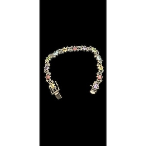 ADl 925 Tennis Bracelet Garnet Citrine Peridot Amethyst Aquamarine Topaz