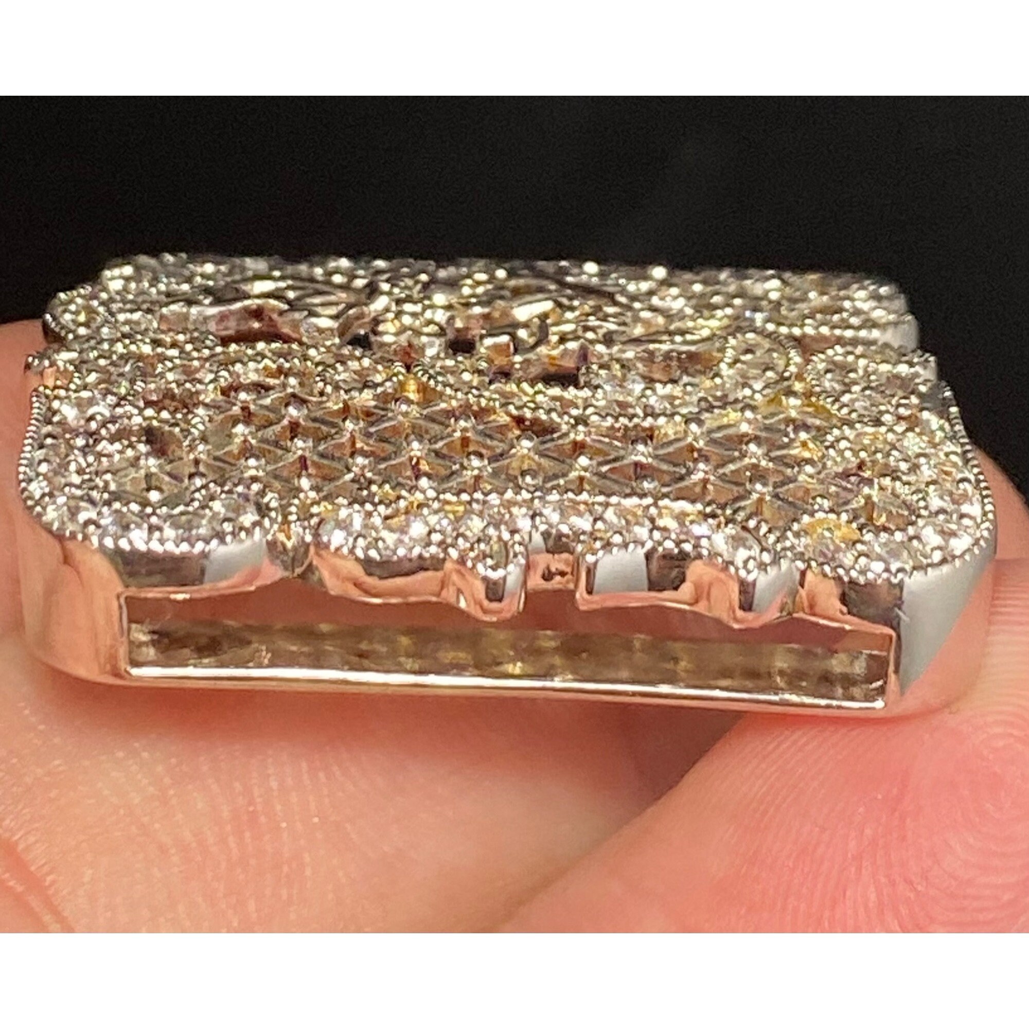 Joseph Esposito 925 Espo Cz Belt Buckle Floral Motif Designer Signed Joseph Esposito 925 Espo Cz Belt Buckle Floral Motif  main image 2