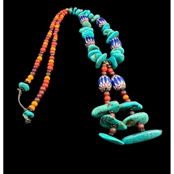 Native American Multi Gemstone Statement Necklace… - image 7