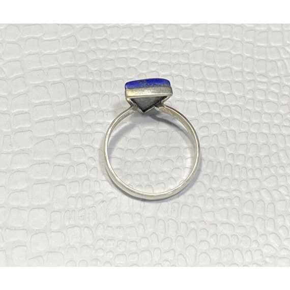 Lapis Lazuli Gemstone Triangle 925 Silver Ring Tr… - image 5