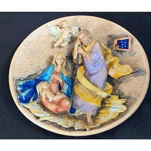 1986 &quot;A King is Born&quot; by Elio Simonetti, Fontanini Christmas Plate, Vintage Deco