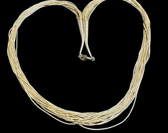 Navajo Liquid Silver Sterling 20 Multstrand Necklace Coned Ends 