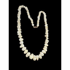 Vintage Hand Knotted Freshwater Pearl Necklace Gold Filled Clasp 29.5 Inches