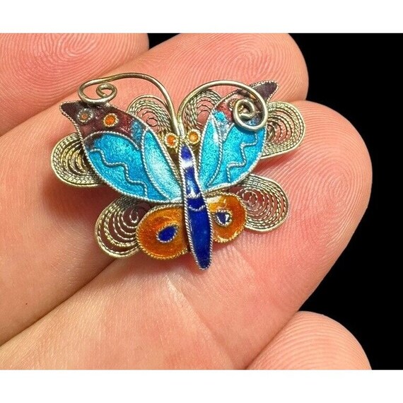 Vintage enamel butterfly guilloche - Gem