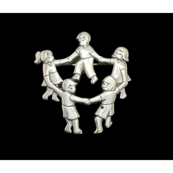 JAMES AVERY 925 Sterling Silver Children Holding … - image 1