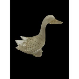 Alfredo Barbini Murano Clear Gold Italian Art Glass Duck Sculpture