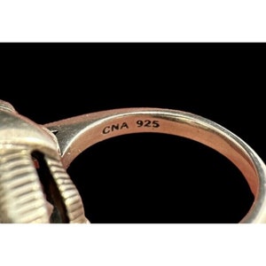 Signed 925 CNA Sterling Silver Marcasite Clear Cubic Zirconia Band Size ...