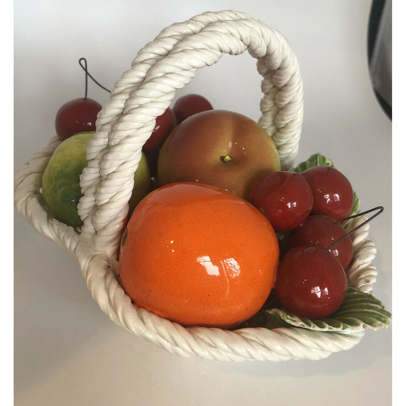 Capodimonte Bowl Ceramic Lattice Bowl of Fruit Made in Italy