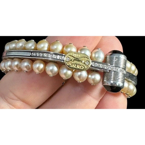 Brev Sauro Bracelet Pearl Black Onyx 17 Diamond C… - image 5