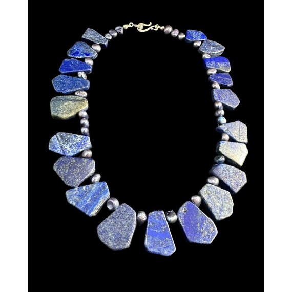 Necklace 925 Multi Gemstone Lapis Lazuli And Midn… - image 2