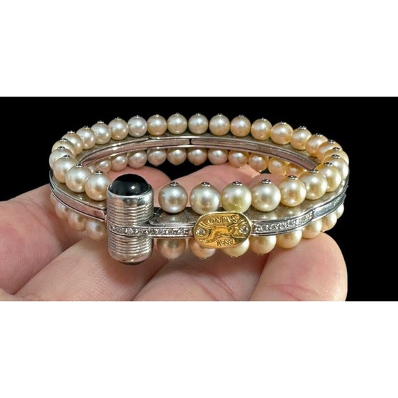 Brev Sauro Bracelet Pearl Black Onyx 17 Diamond C… - image 1