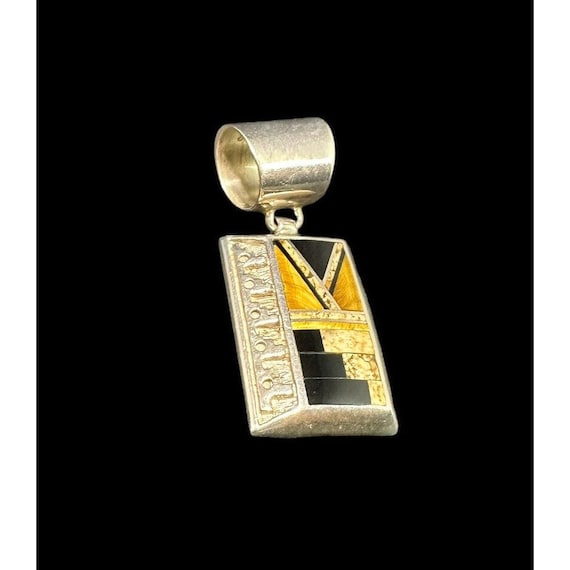 Vintage SuperSmiths Navajo Multi Gemstone Pendant Dangle Gallup New Mexico