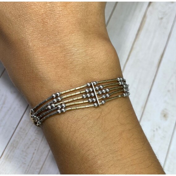 Native American Navajo Liquid Silver Five Strand Bracelet 6 3/4 