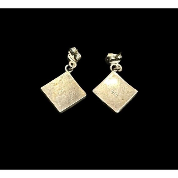 Earrings 950 Multi Gemstone Geometric Dangle Sout… - image 7