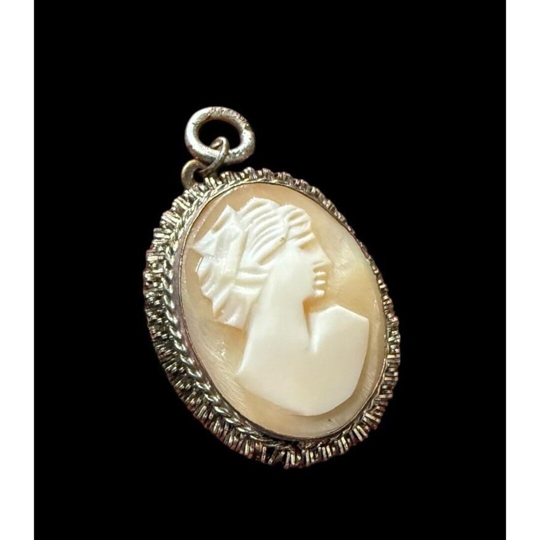 Vintage Cameo 800 Silver Shell Oval Dangle Drop Pendant Signed 1” - Etsy