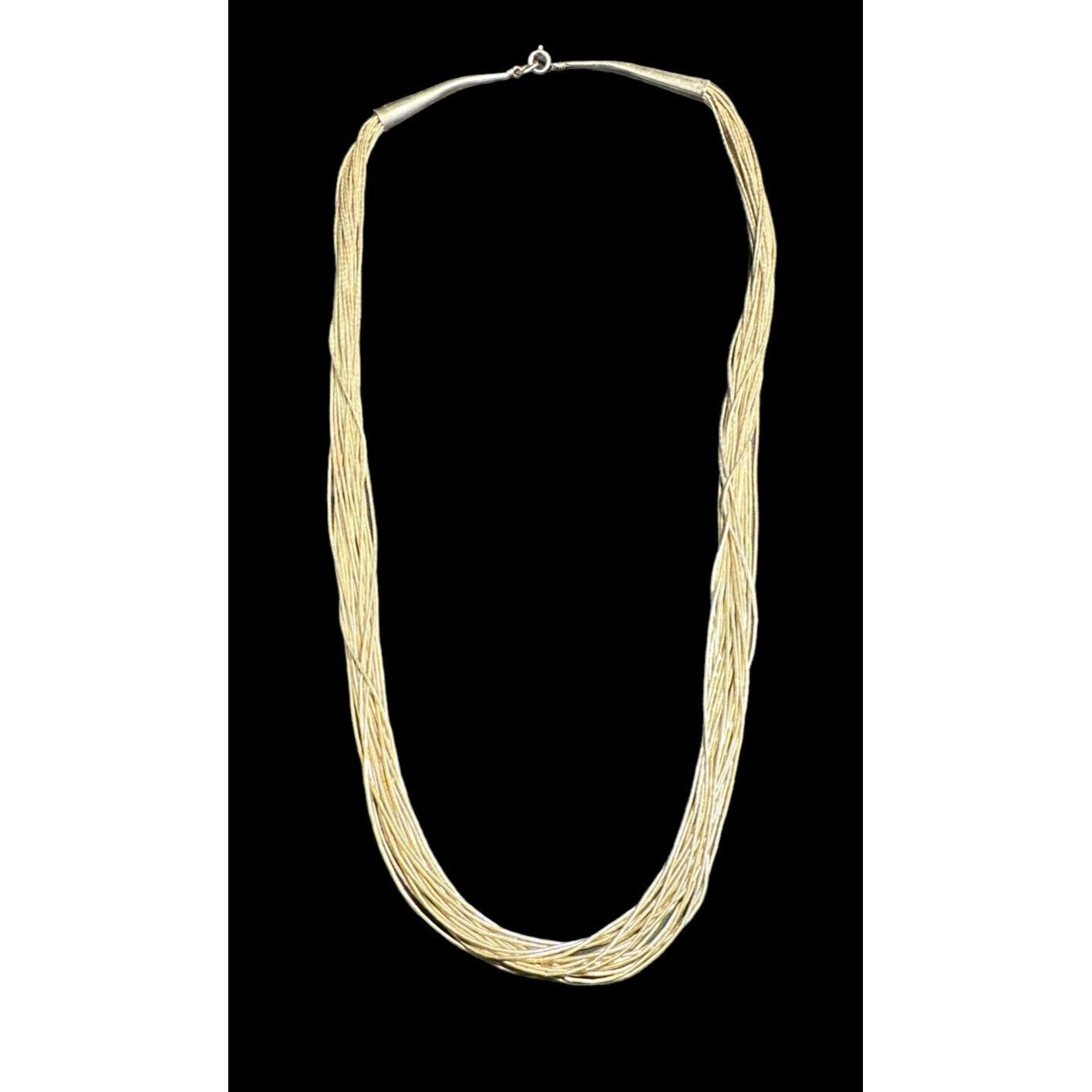 Navajo Liquid Silver Sterling 20 Multstrand Necklace Coned Ends 