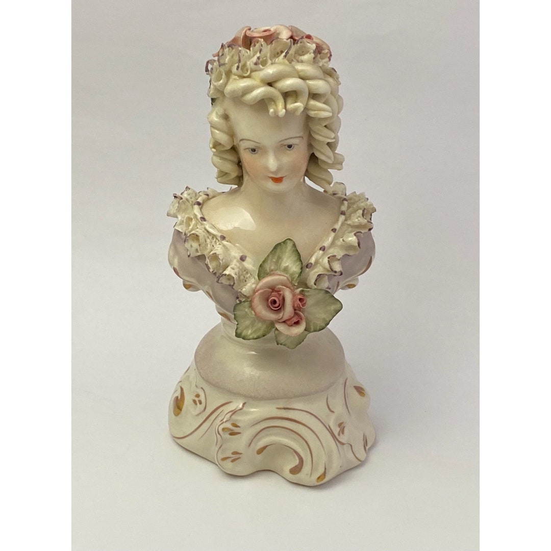 Cordey 4005 Cybis Porcelain Woman Bust Lacy Floral Decoration 1940s 6 3 ...