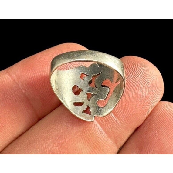 Sterling Silver Om Ring Symbol Band Size 6.5 Vint… - image 6