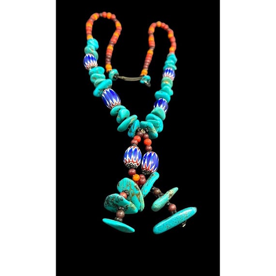 Native American Multi Gemstone Statement Necklace… - image 8