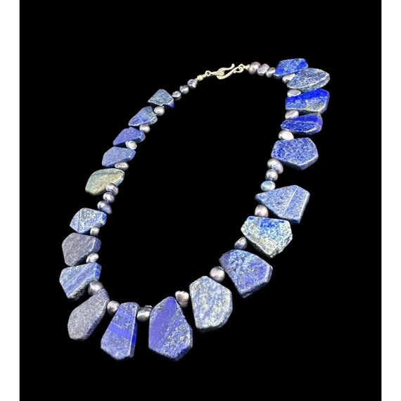 Necklace 925 Multi Gemstone Lapis Lazuli And Midn… - image 4