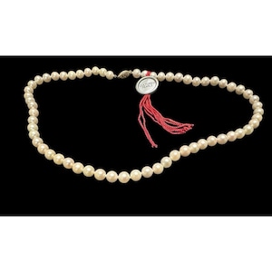 14k Yellow Gold Knotted 6mm Cultured Pearl Necklace 18 inch