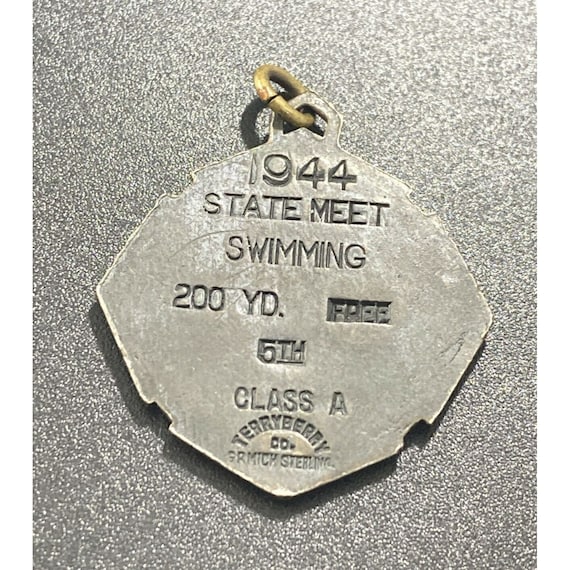 Vintage 1944 Michigan High School Swimming Medal Ster… Gem
