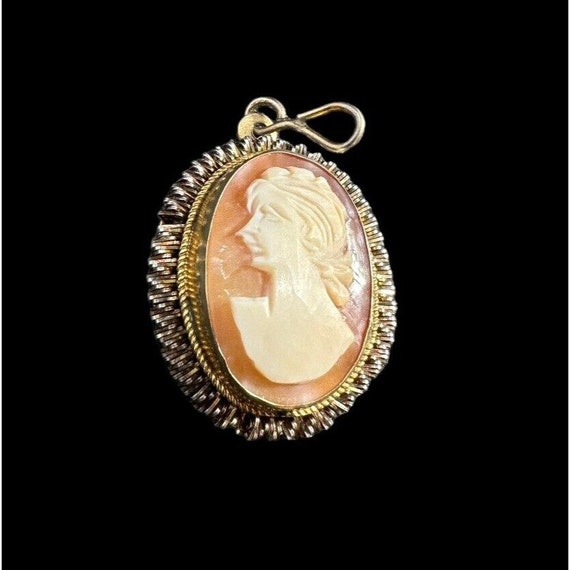 Vintage 800 Silver Cameo Pendant Signed Art Deco … - image 5