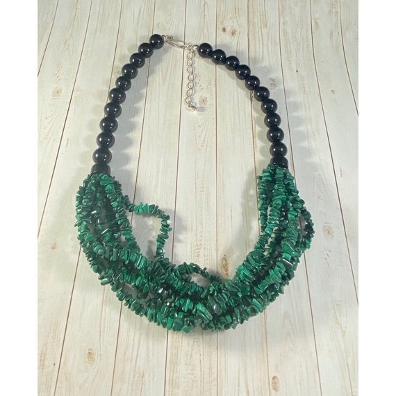 Jay King DTR Necklace Black Chalcedony Malachite … - image 1