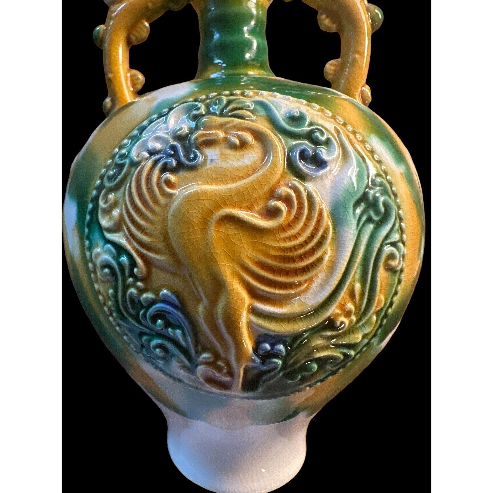 ヴィンテージ 中国磁器 青磁 花瓶 龍 唐三彩 民族 マルチカラー - Etsy