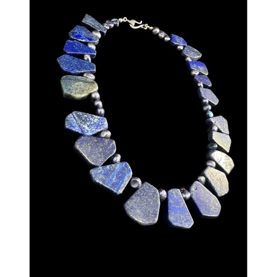 Necklace 925 Multi Gemstone Lapis Lazuli And Midn… - image 3