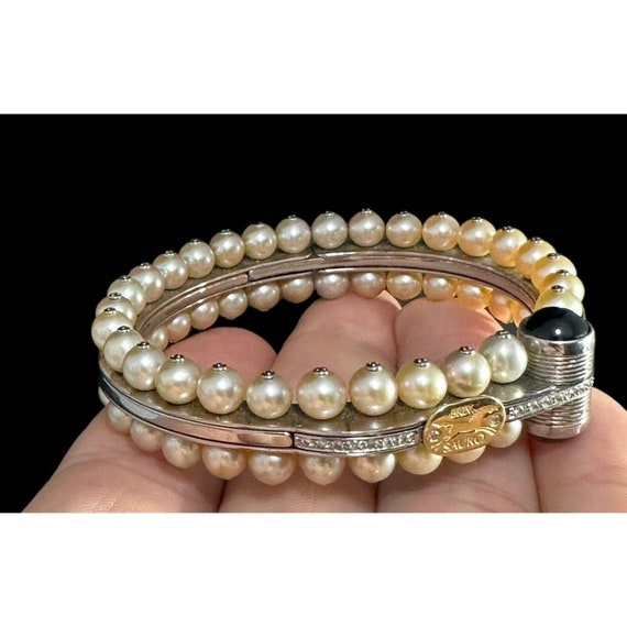 Brev Sauro Bracelet Pearl Black Onyx 17 Diamond C… - image 8