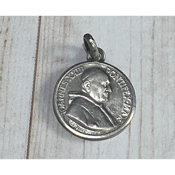 Antique Catholic Religious Medal 800 Silver Saint… - image 1
