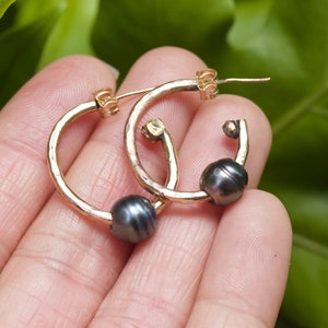 14 kt gold filled Tahitian Perle Mini-Reifen
