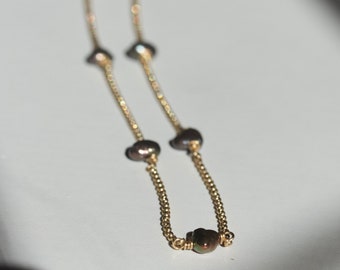 14 kt Gold Filled Keishi Tahitian pearl necklace