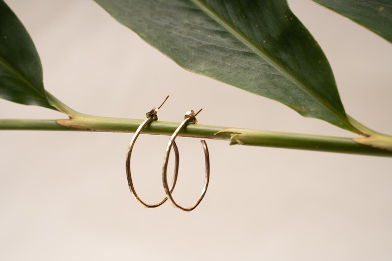 14 Kt Gold filled 1 Inch hoops/ Dainty hoops image 1