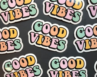 Good Vibes Sticker Etsy These multi color stickers from big moods are the perfect aesthetic. good vibes sticker etsy