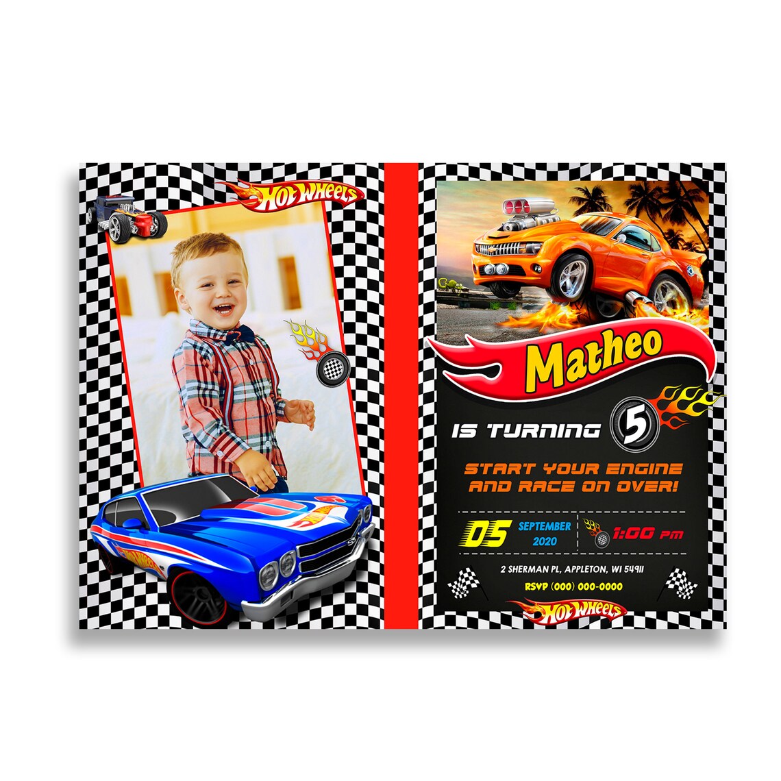 Printable Hot Wheels Birthday Invitation Printable Digital | Etsy