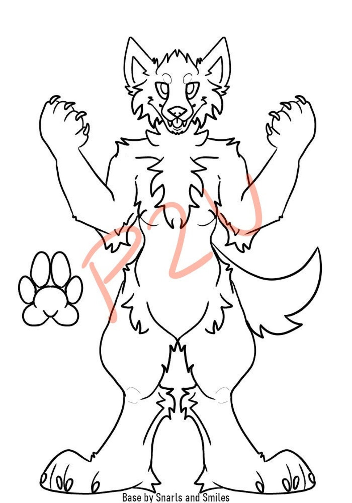 P2U Canine Wolf Base Fursona Base Adopt Base Etsy