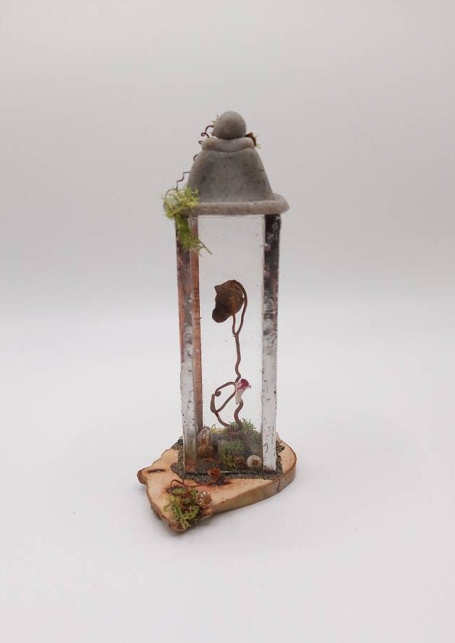 Glass Lantern, Fairy House, Gnome, Elf, Fairy Furniture, Fairy Garden ...
