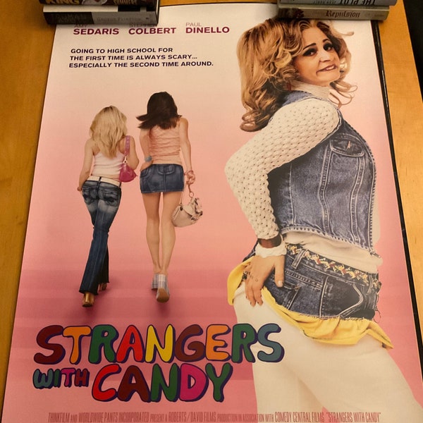 Original STRANGERS with CANDY Movie Poster, 2005, Amy Sedaris, Stephen Colbert, David Letterman, Second City, Cult TV, Double Sided, rolled