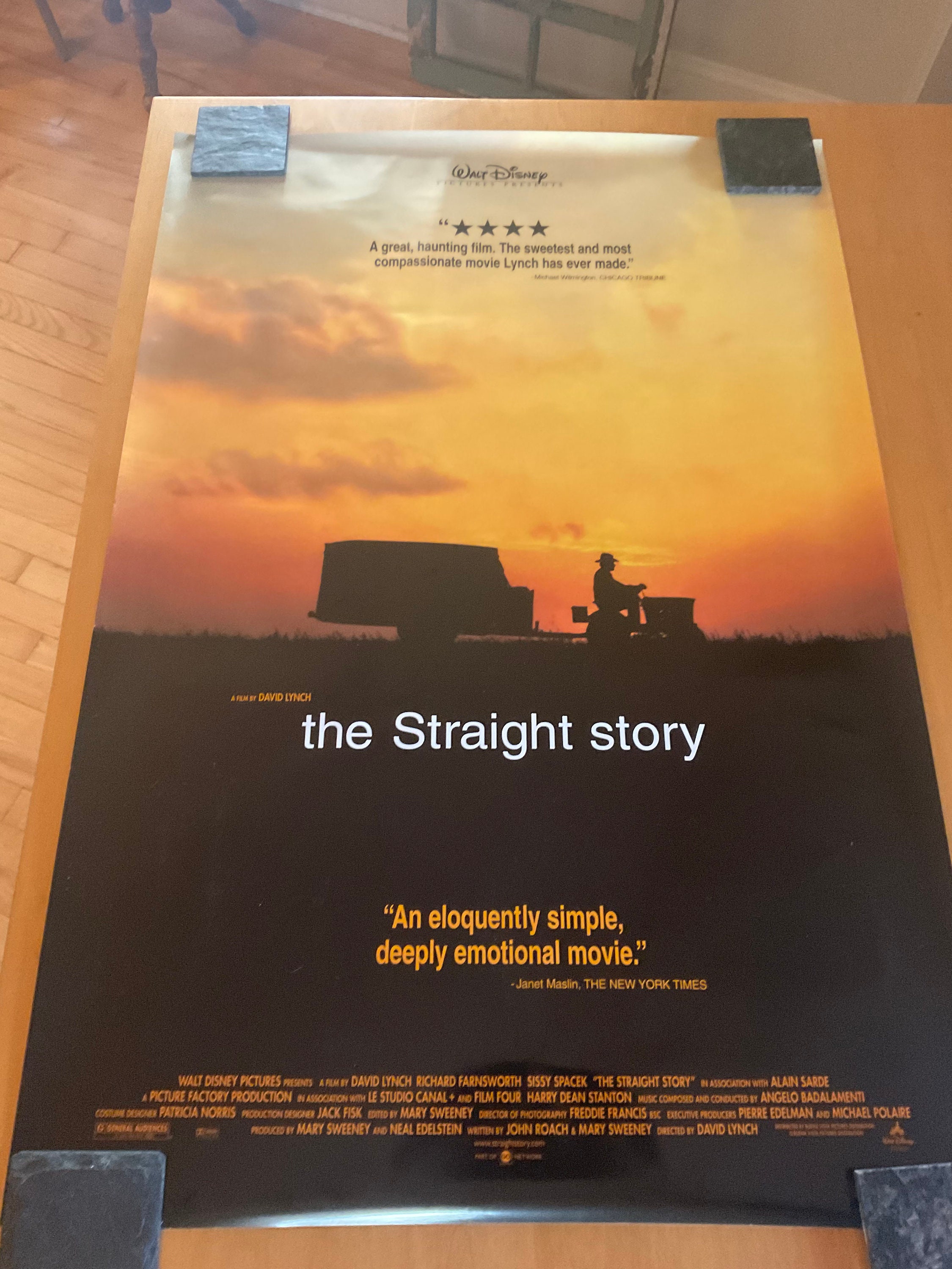 Original the STRAIGHT STORY Movie Poster From 1999. David Lynch, Sissy