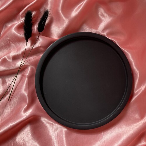 Matte Black Decorative Tray Handmade Minimalist Home Decor Etsy