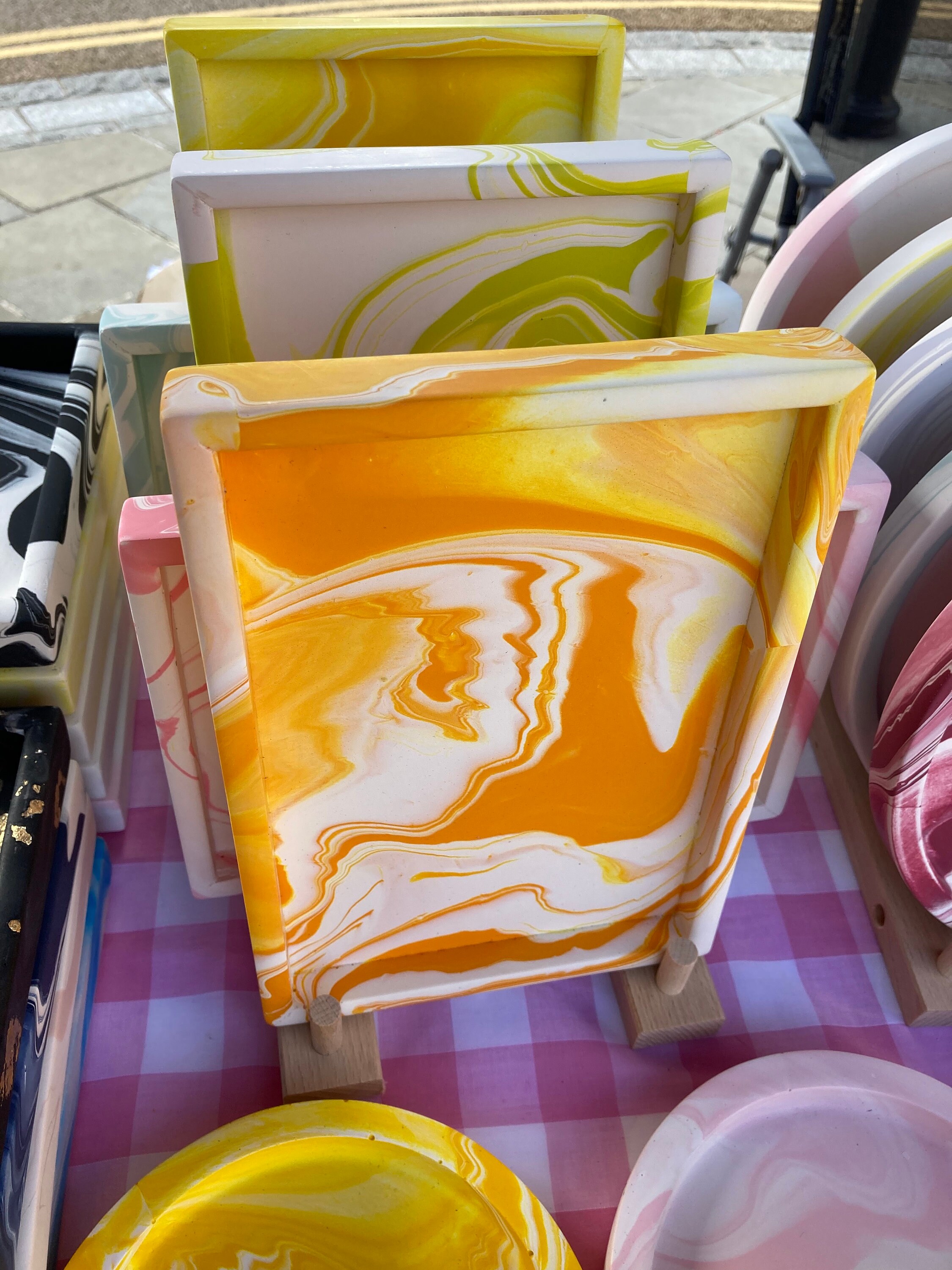 Rectangle Decorative Tray in Assorted Colours Marble Etsy