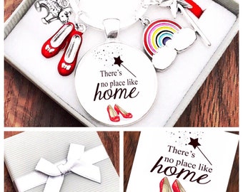 There’s No Place Like Home gift, Wizard of Oz Inspired Keyring, Ruby Slippers Keychain, Gift Box and Gift Card