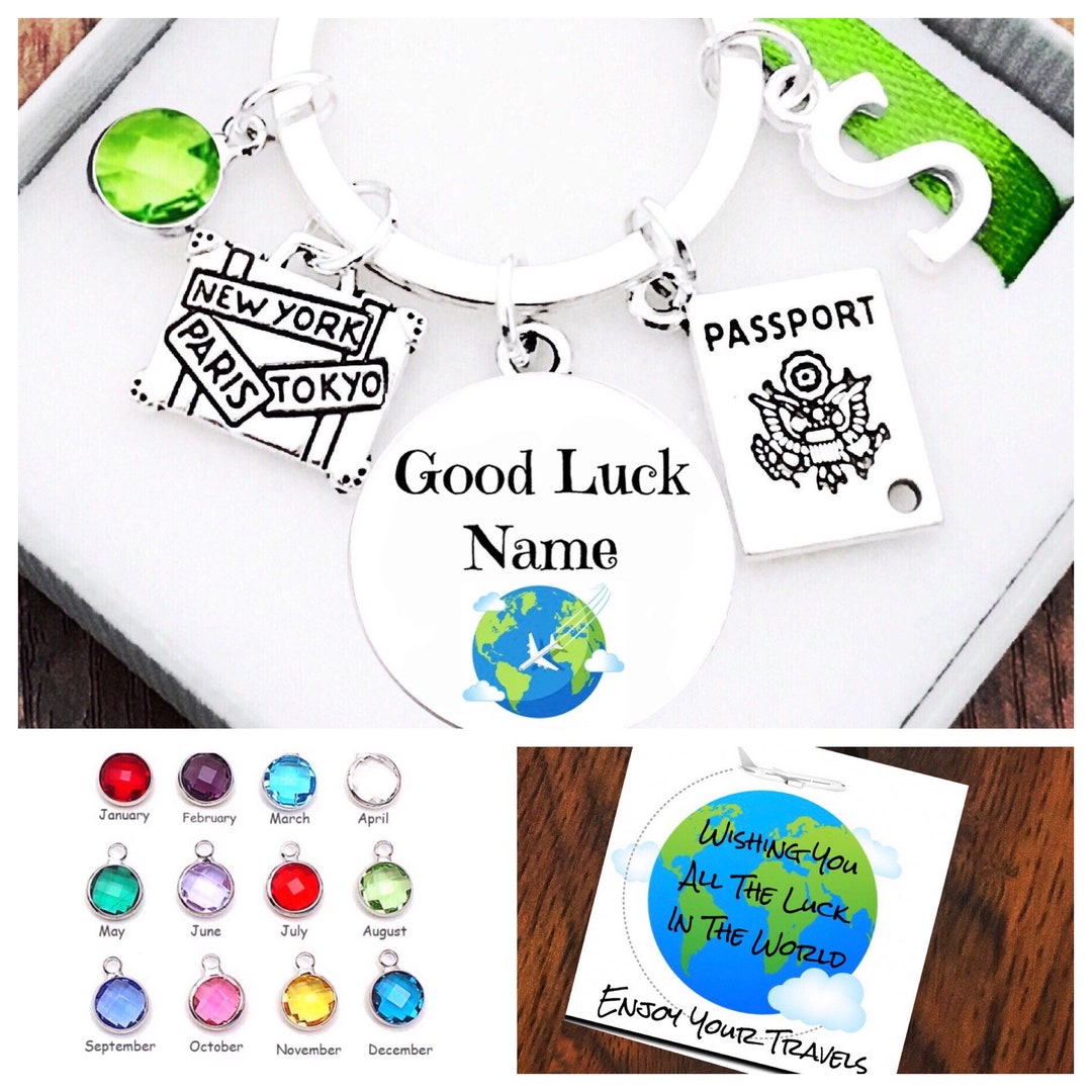 Good Luck Packing Travel Keyring, Good Luck, Personalised Cabochon Charm, Travelling ...