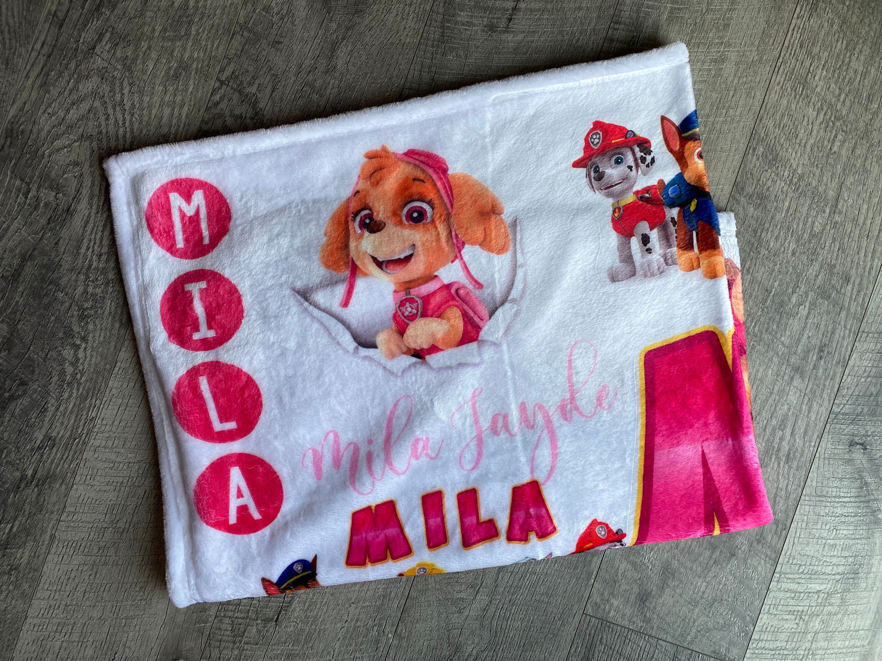 Paw Patrol Theme Blanket Personalized Blanket Kids Blanket Etsy