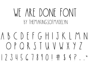 Rae Dunn Inspired Font - We Are Done Font - Personal and Commercial Use Font
