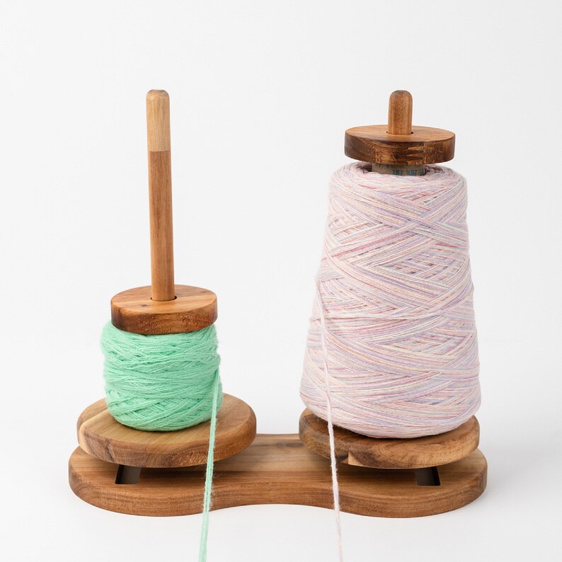 Yarn Holder Double Yarn Butler Large Yarn Wooden Spinning Etsy